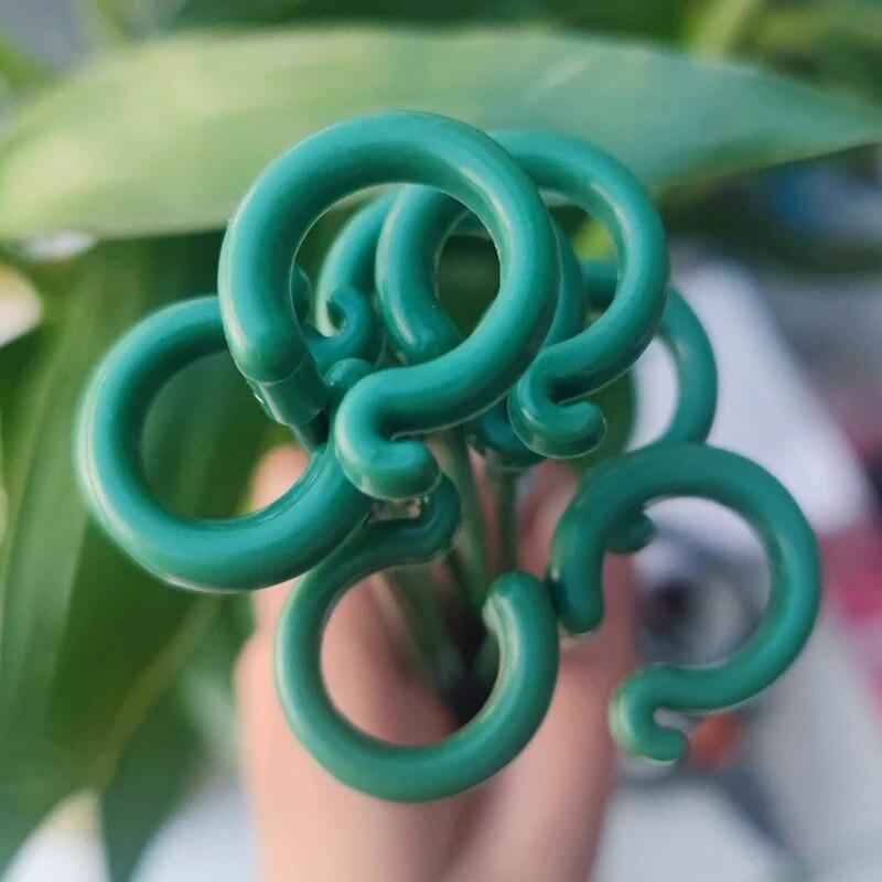 10pcs 27cm Horticultural Flower Stand Bracket, Potted Plant Flower Shape Support Rod, Fixed Anti Lodging Leaf Guard Frame