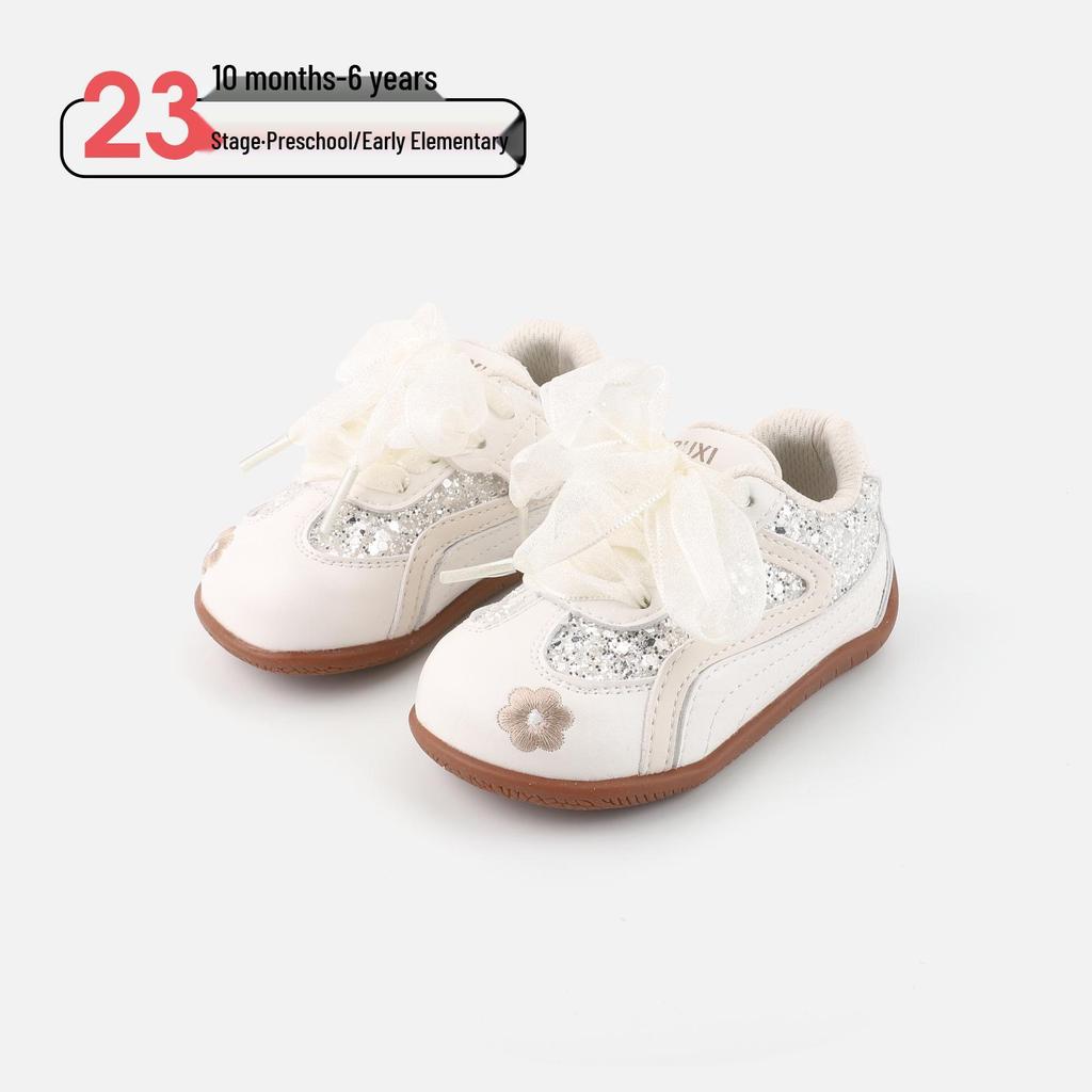 Baby Girl Princess Bow Shoes: Soft Sole Non-Slip Toddler Sneakers for Spring