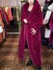 Extra Long Leopard Print Faux Fur Coat - Plus Size Women's Winter Cotton Coat
