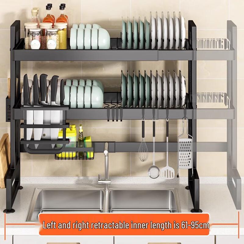 Bieying Telescopic Double-Layer Dish Rack