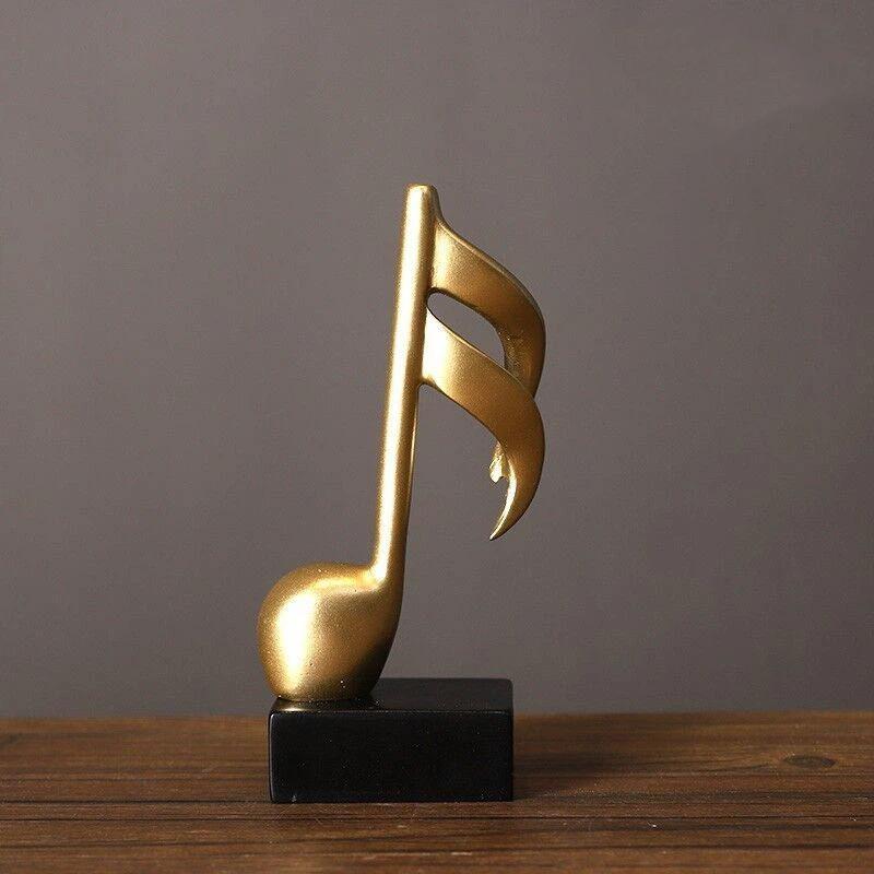 Music Note Figurine Modern Music Decor Gold Music Note Sculpture Resin Figurine Modern Musical Symbol Decoration Piano Room