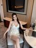 1011 New Ice Silk Sexy and Charming Pajamas Three-piece Thin Breathable Homewear Women's Premium Pajamas