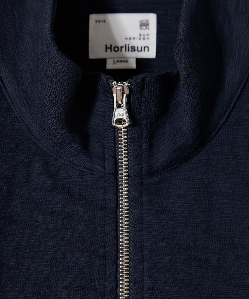 Horlisun Baxter Slub Zip Up Jacket Navy