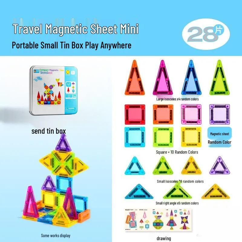 Mini Stained Glass Magnetic Building Blocks - Educational Imagination Puzzle Toys for Children