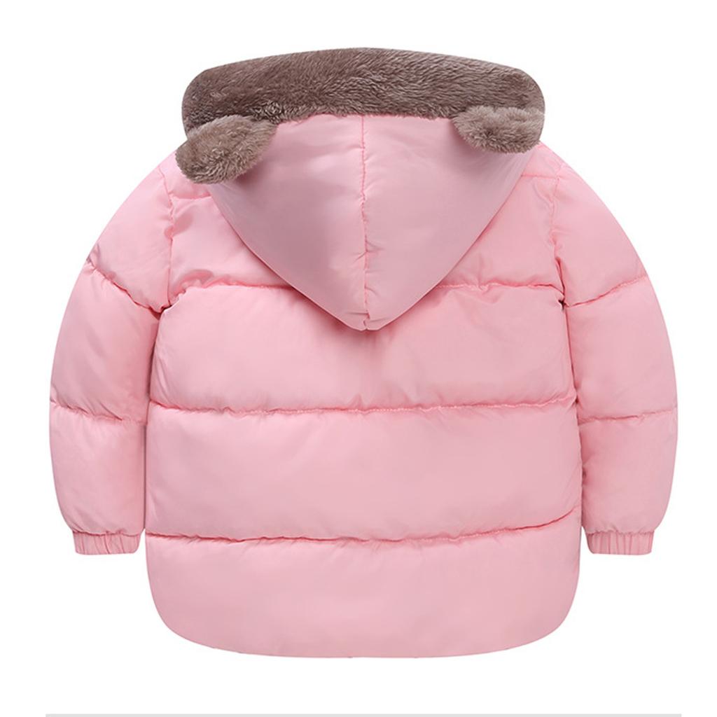 Toddler Baby Girls Winter Windproof Coat Bear Ears Hooded Thicken Outwear Jacket