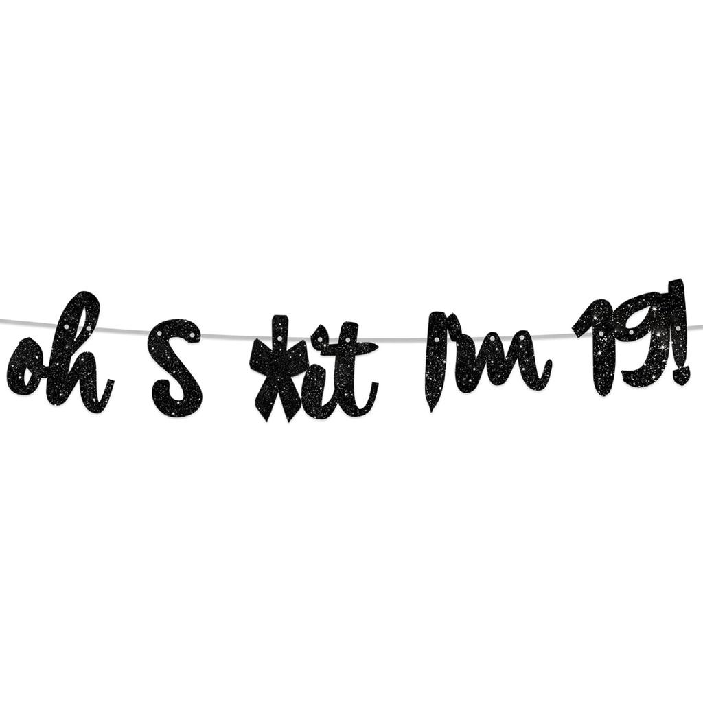 Oh I’m 30! Banner Backdrop Glitter Black Hallo Thirty Cheers to 30 Years Old Theme Decor for Man Woman Happy 30th Birthday Party Photo Studio Prop