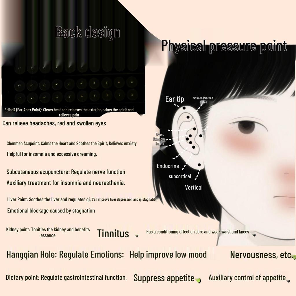 Heart-shaped Crystal Ear Acupoint Stud Stickers: Stimulate Acupoints, Sleep-Friendly, No Need To Remove