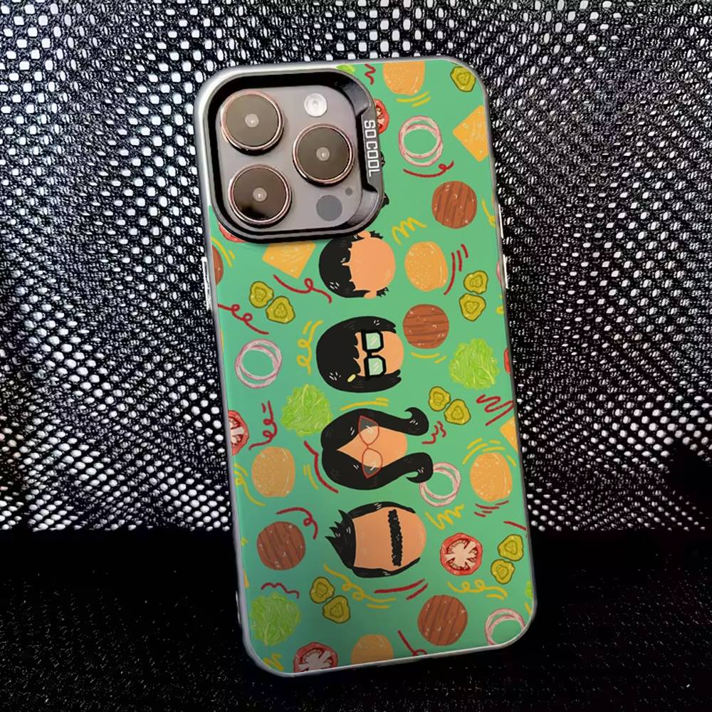 Cartoon B-Bobs Burgers Phone Case For iPhone 16,15,14,13,12,11,8,7,Pro,Max,Plus,Mini,XS,SE Anti Fall Black Matte Hard