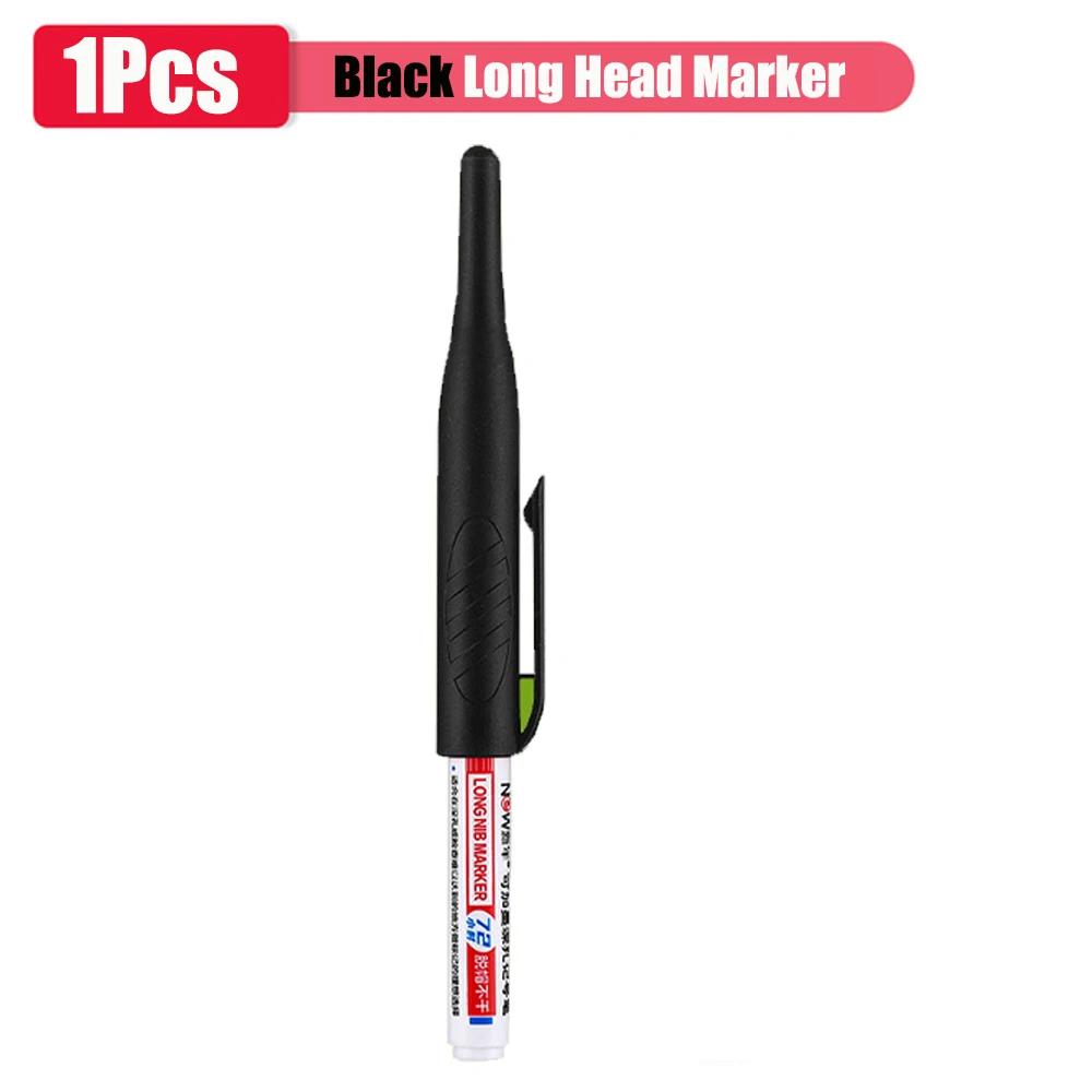 1-8pcs 32mm Long Head Markers Pen Multi-purpose for Woodworking Tile Decoration Deep Hole Marker Pens Red/Black/Blue/Green Ink