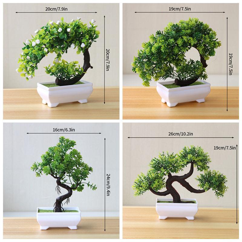 Artificial Bonsai Fake Plant Flower Potted Plastic Bonsai Home Garden Decoration Arrangement Ornament Home Table Decor