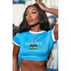 Womens Short Sleeve T-Shirt Letter Embroidery Color Block Slim Fit Street Style Crop Top 2025