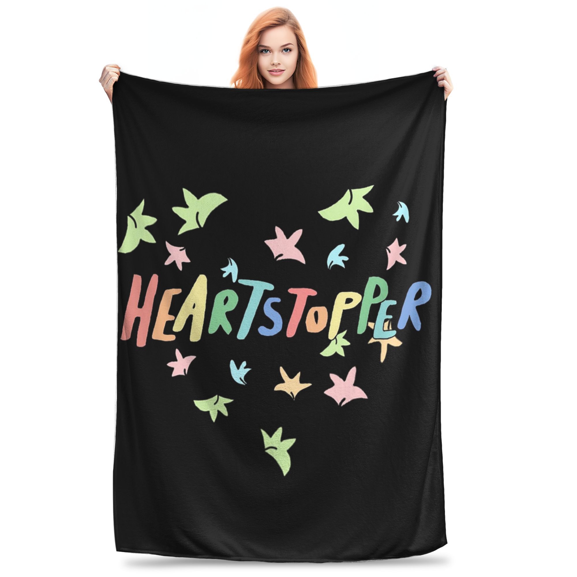 Heartstopper Heart Of Leaves Blankets Soft Warm Flannel Throw Blanket Plush for Bed Living room Picnic Travel Home Sofa 75X95CM