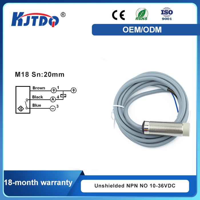 M18 Unshielded 2 Wire 3Wire Sn 12mm IP67 Distance Inductive Proximity Sensor Switch With CE High Precision 110v 220v 230v