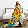 S-Simpsons Family Cartoon Characters Throw Blanket Soft Graphic Blankets  For Bedroom Camping Flannel Bedspread Bed Cover