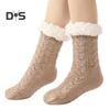 1 Pair Cashmere Socks Slipper Socks with Non-Slip Dots Winter Thick Home Sleep Socks for Women And Elderly