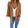 Women's Casual Solid Color Faux Suede Lapel Cardigan Coat For Spring Autumn