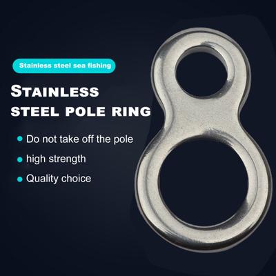 10Pcs 8 Solid Ring 2 Fishing Jigging Stainless Steel Sturdy Holes Wear-resistant for Outdoor
