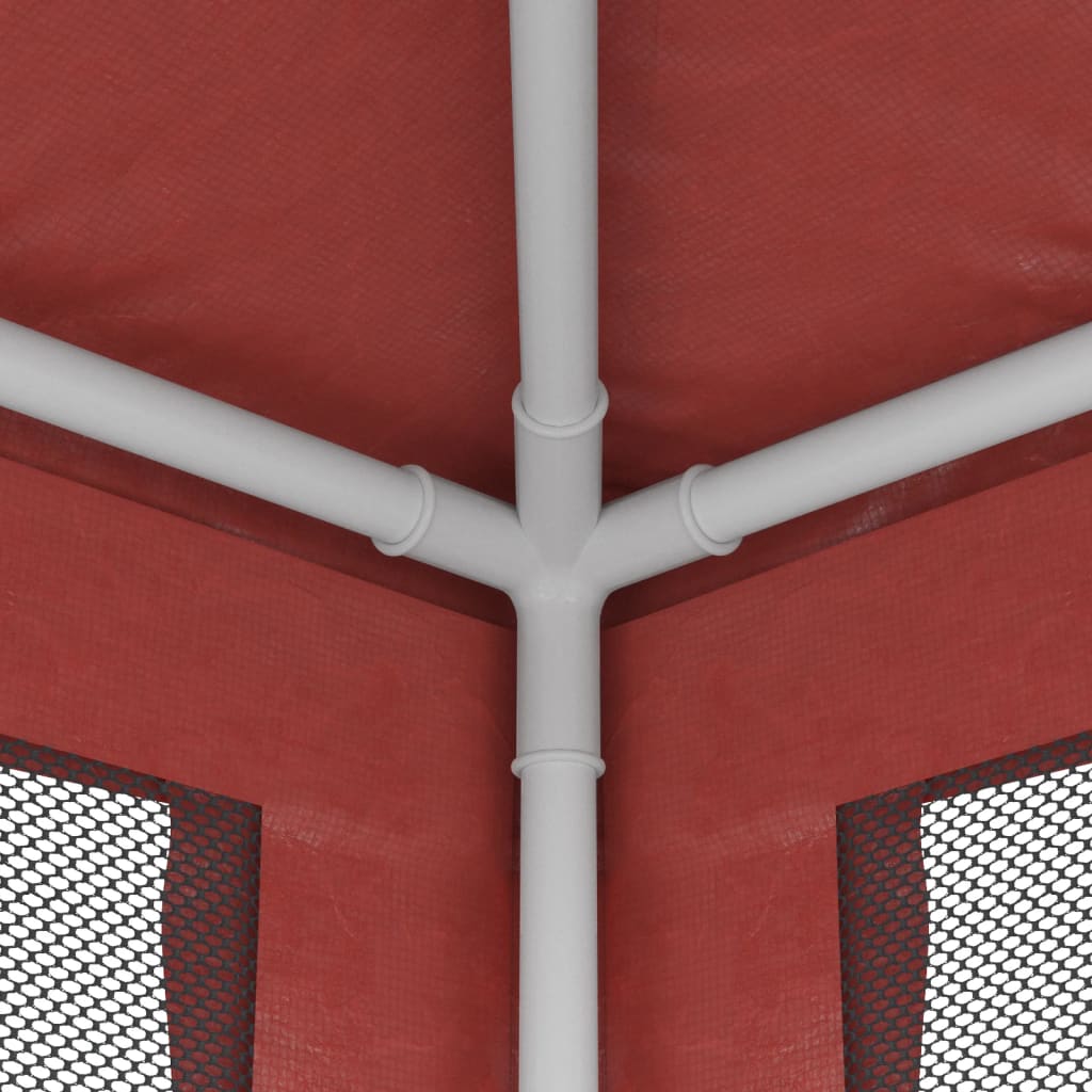 Vidaxl Party Tent With 10 Mesh Walls, Red, 3X12 M, Hdpe