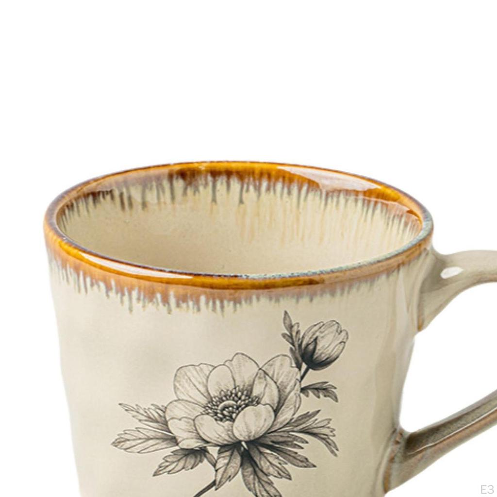 Ceramic Coffee Cup 385ml Novelty Large Capacity Tableware with Nonslip Handle Water Beverage