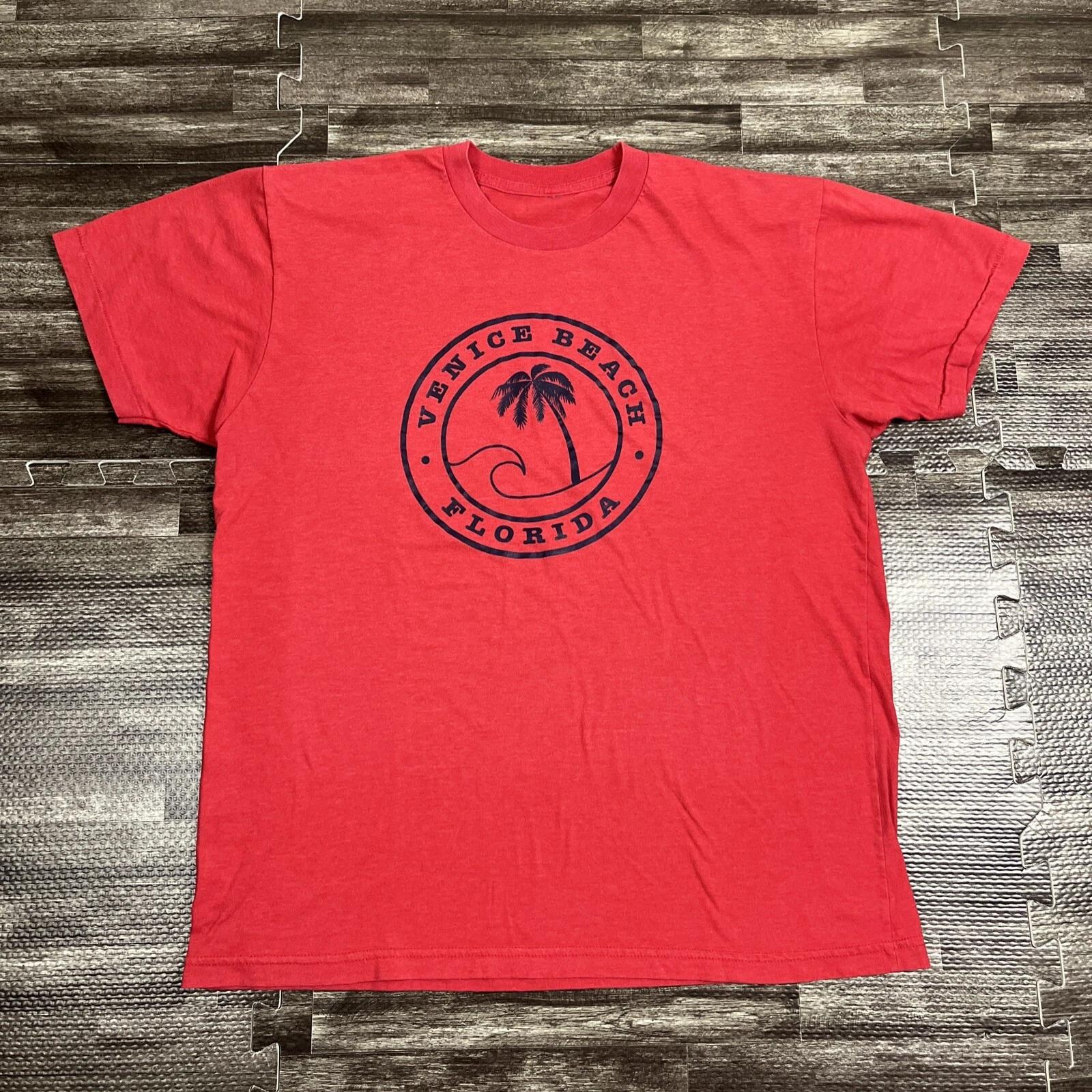 

Vintage 90s Venice Beach Florida Tshirt Single Stitch Red L/XL VTG S