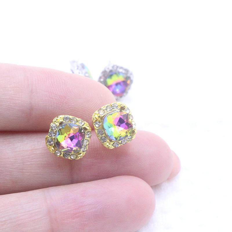 2022 European & American Square Rhinestone Stud Earrings