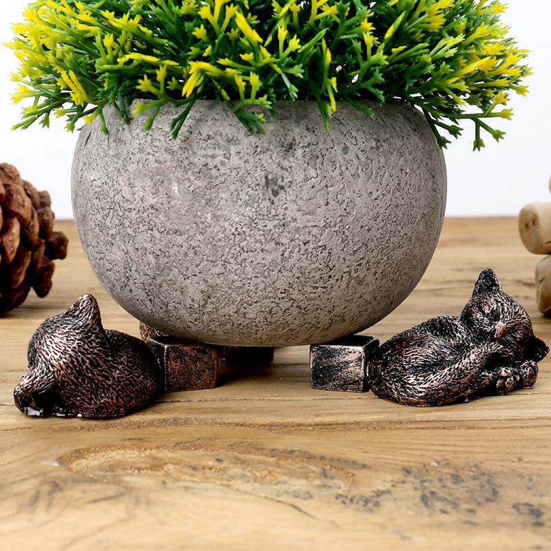 3 Pezzi Piedini per Vasi da Fiori Supporto Forma Animale Gatto Cane Coniglio Alzate per Vasi da Pianta Pad Giardino Esterno Piedino per Vaso in Resina Supporti per Piante Bonsai