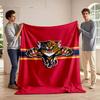 Fierce Panther On Red Blanket Print Blanket Soft and Cozy Perfect for the Living Room Bed Sofa or a Nap,gift