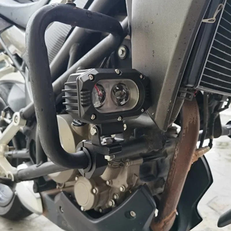 Universal Motorcycle LED Spotlight Mount Bracket - 360° Rotating Aluminum Clamp with Expansion Fixing, Shockproof for Off-Road & Street Use