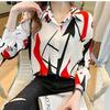 Women's Korean Style Chiffon Blouse: Slim Fit, Printed, Plus Size, Long Sleeve, Versatile Sun Protection Shirt for Spring and Summer.