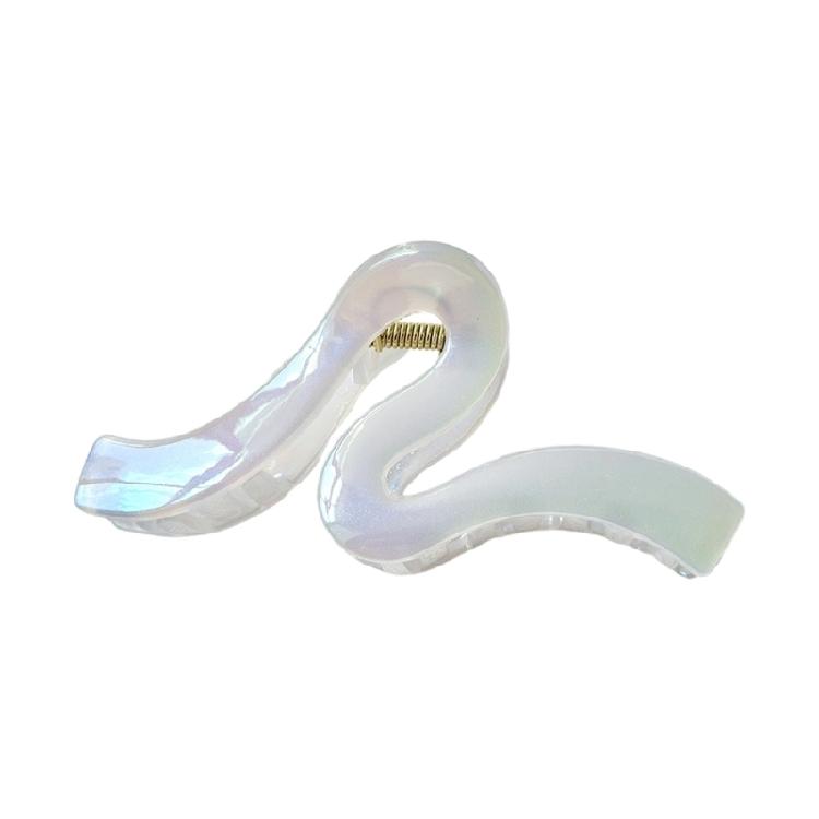 

12cm Wavy Texture Hair Claw For Long Thick Hairs Comfortable Wear Multipurpose Plastic Hair Clip Hairpin