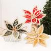 Gold Red Christmas Flower Colorful Artificial Christmas Flower Christmas Glitter Flower  Christmas