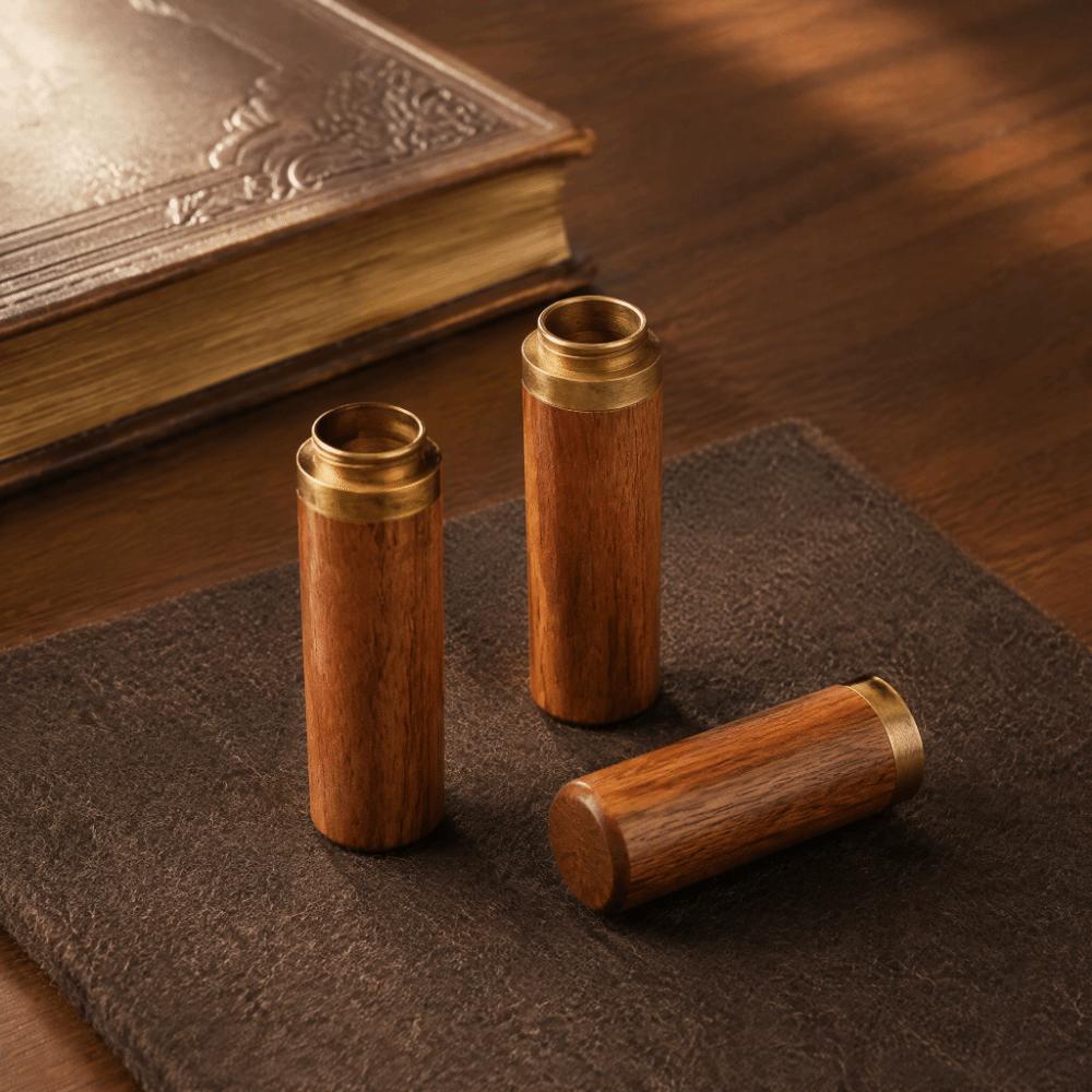 3pcs Wooden Material Needle Case Easy Cleaning Toothpick Holder Needle Storage Box Hand Crafts