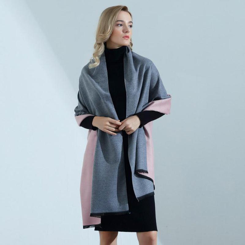 Double-Face Women Cashmere Pashmina Solid Shawls And Scarves Thicken Warm Wrap Winter Woman Scarf Thick Blanket Design
