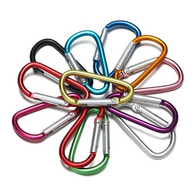 4pcs Spring Snap Hook Clip Aluminum Carabiner D-ring Buckle Keychain Clasp Outdoor Camping Tool DIY Jewelry Making Accessories