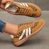 Women's Retro Color Blocked Sneakers with Flat Sole and Cushioned Insole
