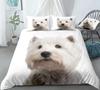 3D Dog Duvet Cover Set West Highland White Terrier Bed Set White Bedding Kids Boys Girls Cute Pet Quilt Cover 3pcs Dropship
