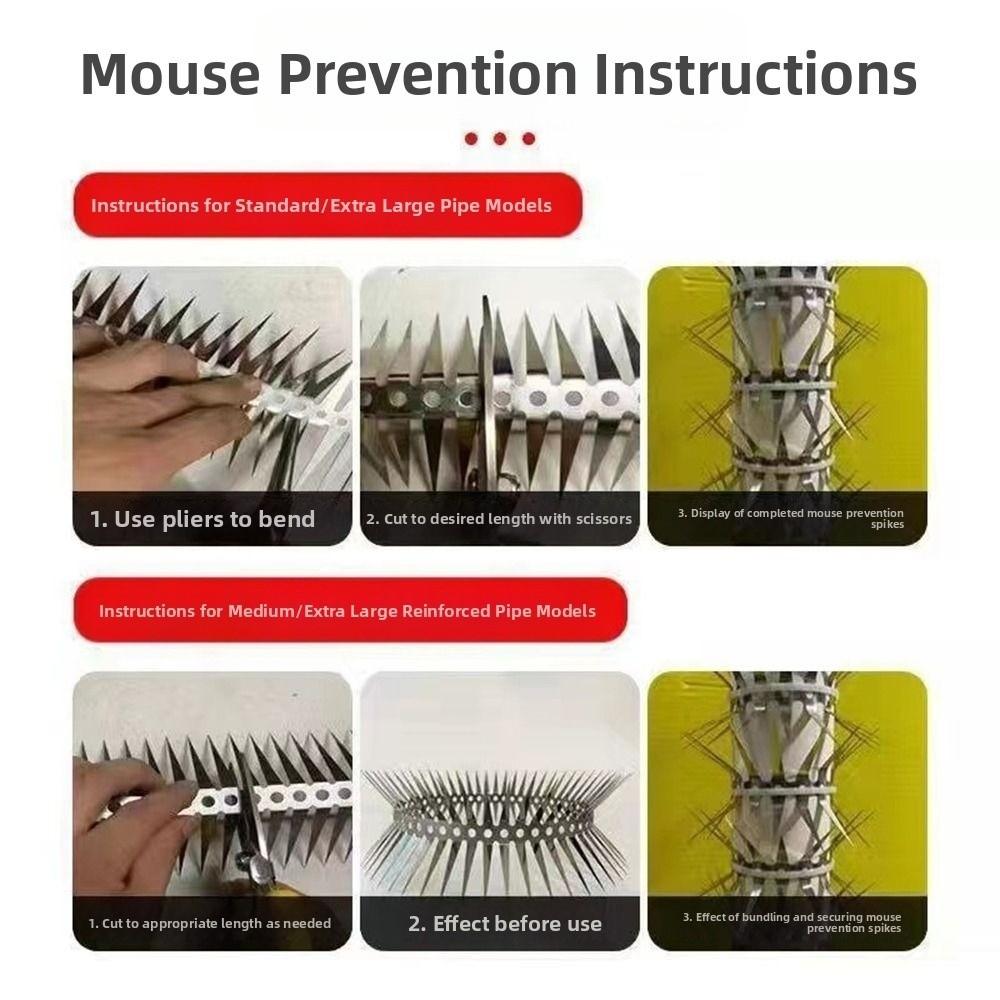 Bendable Stainless Steel Bird Spikes Flexible Anti Rat Snake Baffle Blocks  Fence
