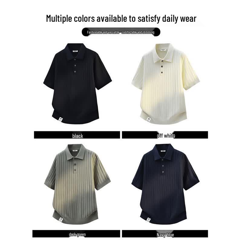 CHOCOOLATEit Men's Knit Short-Sleeve Polo Shirt