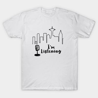 T Shirt Women Im Listening Harajuku Print Kawaii Tshirt Summer Short Sleeve Female T-Shirt Top Tee