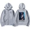 Music Album Printed Zipper Sweatshirt Men's and Women's Wool Zipper Hoodie Men's Hip Hop Street Style Hoodie Coat