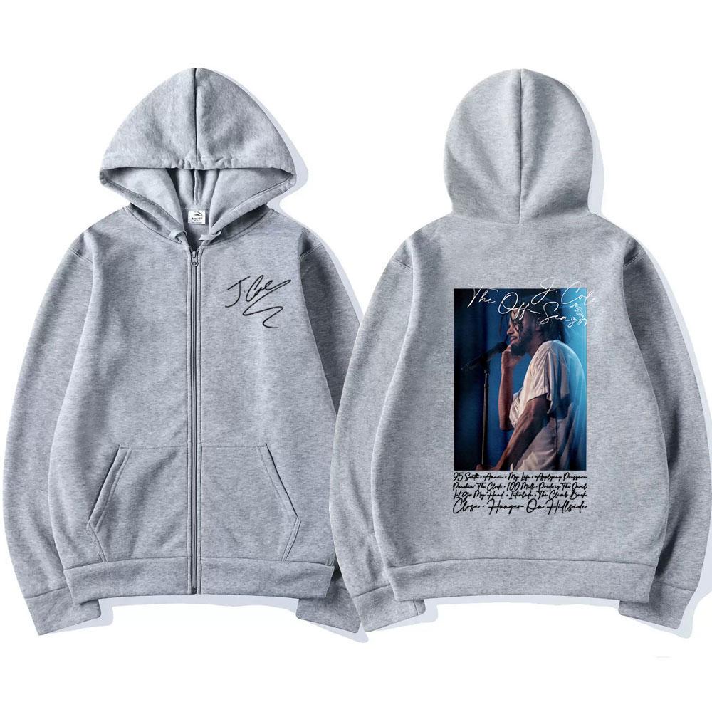 Music Album Printed Zipper Sweatshirt Men's and Women's Wool Zipper Hoodie Men's Hip Hop Street Style Hoodie Coat