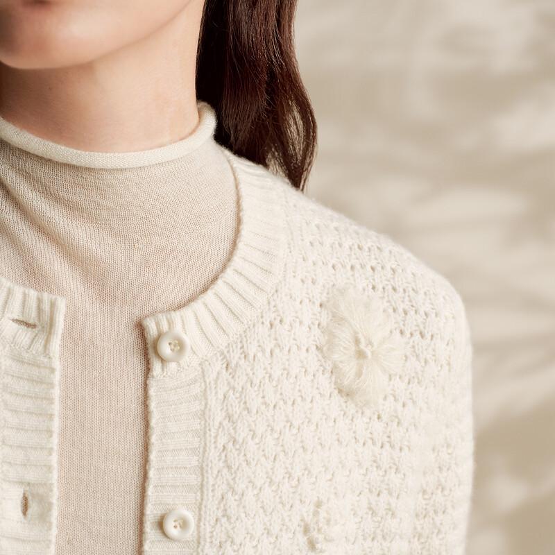 ERDOS 1980 Women's Cashmere Silk Embroidered Cardigan