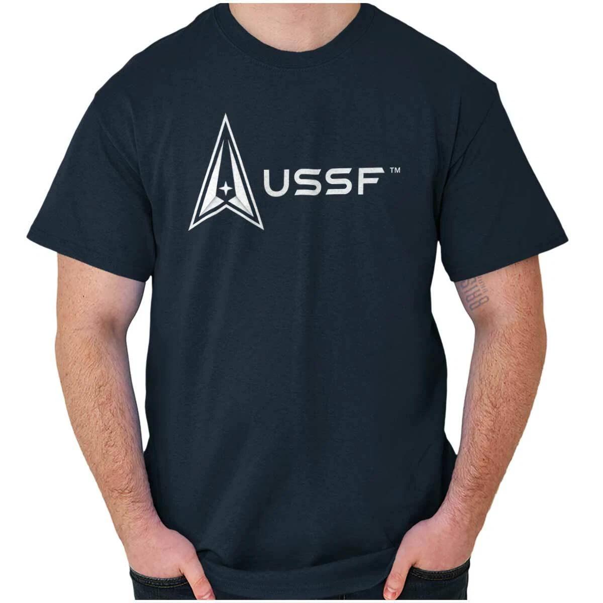 USSF United States Space Force Military Logo Womens or Mens Crewneck T Shirt Tee XL