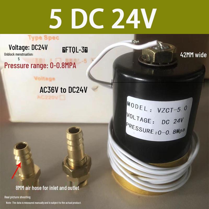 MIG/MAG & TIG Welder Solenoid: 220V, 12V Electromagnetic Gas Valve, 24V Electric Valve, 36V Argon Valve with Retaining Clip, 1.5