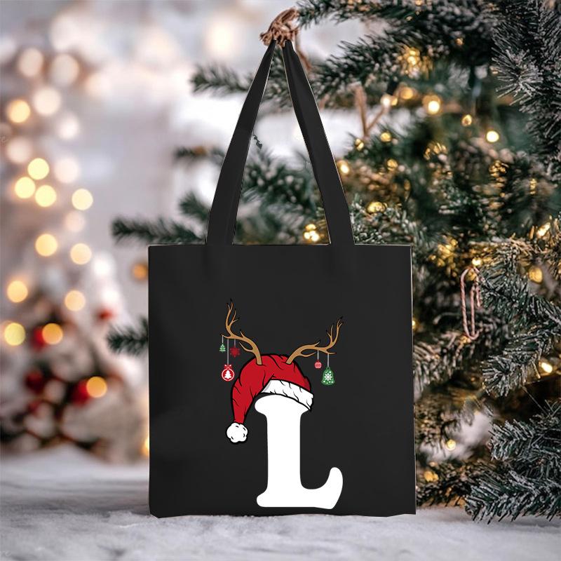 Christmas Letter Print Messenger Bag Student Casual Canvas Bag New