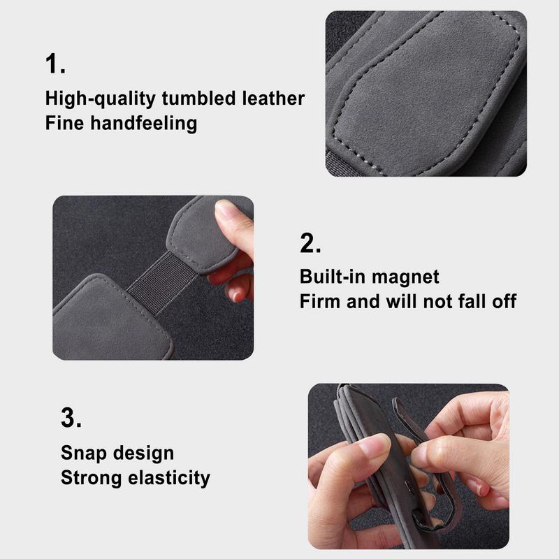 Visiera Portaocchiali Clip Portaocchiali da Sole per Auto in Pelle PU Portaocchiali per Auto Clip per Biglietti e Carte Occhiali Magnetici