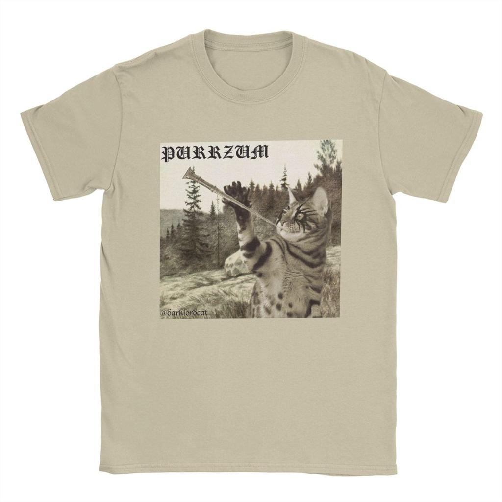 Men T-Shirt Purrzum Burzum Funny Pure Cotton Tees Short Sleeve T Shirt O Neck Tops Birthday Present