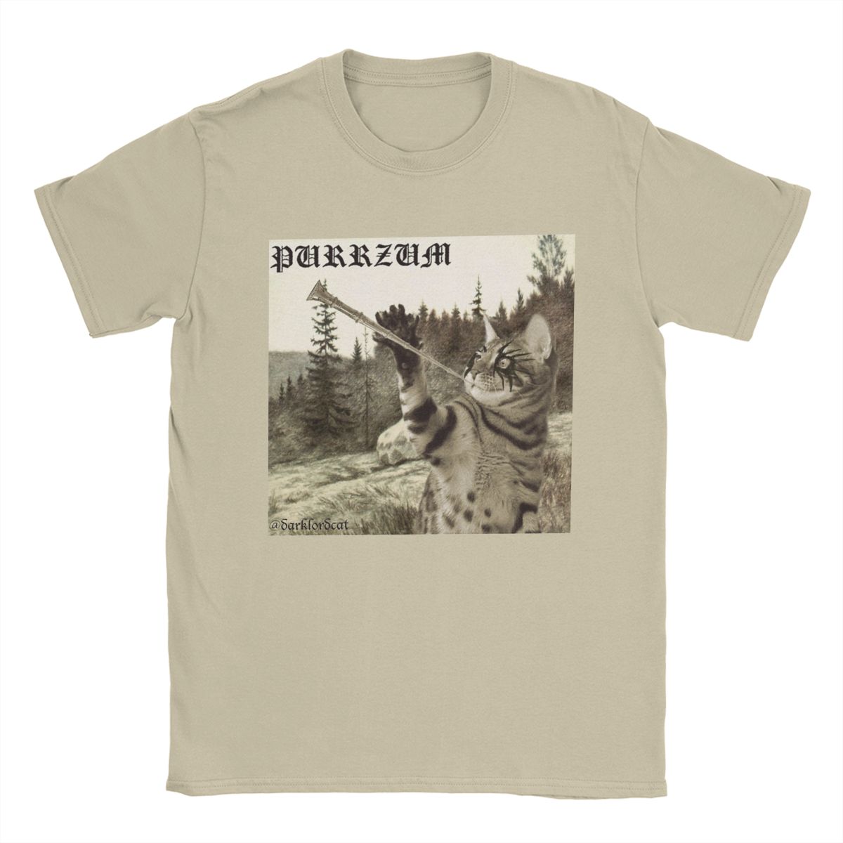 

Чоловіча футболка Purrzum Burzum Смішна Чиста бавовна Футболки З коротким рукавом Футболка З круглим вирізом Топи Подарунок на день народження L хакі