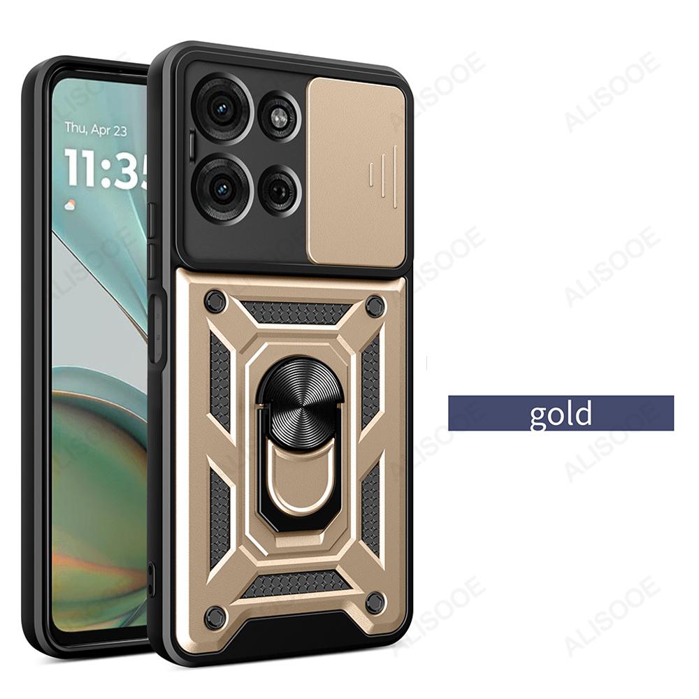 Deksler til Motorola G75 G85 G55 G35 Deksel Armor Skyv Kamerabeskyttelsesdeksel til Motorola Moto G75 5G Ringstøtte Støtsikkert Funda