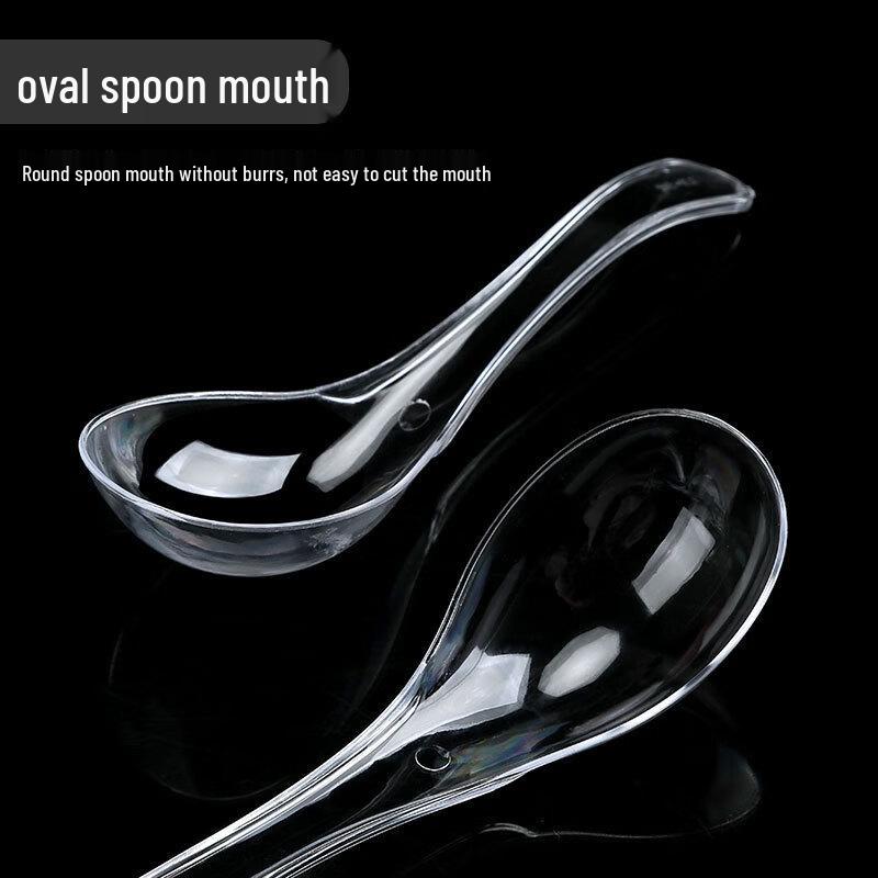 Disposable Black 12cm Crystal Takeaway Spoons